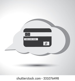 Credit card sign flat icon