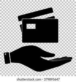 Credit Card sign. Flat style icon vector illustration.