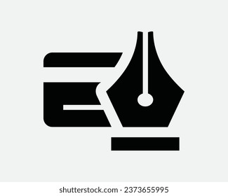 Credit Card Sign Up Icon Debit Bank Loan Application Approve Approval Register Member Membership Signature Pay Payment Black White Symbol EPS Vector