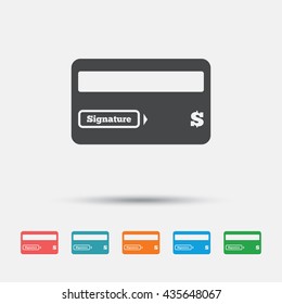 Credit card sign icon. Debit card symbol. Virtual money. Graphic element on white background. Colour clean flat credit card icons. Vector