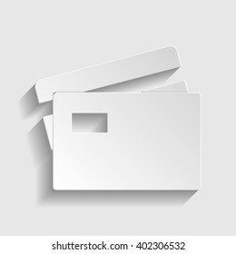 Credit Card sign. Paper style icon