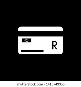 Credit card sign. South Africa Rand Currency Sign.Black background