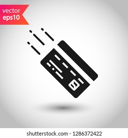 Credit card sign. Credit card vector icon. EPS 10 flat symbol.  