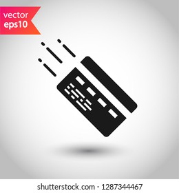 Credit card sign. Credit card vector icon. EPS 10 flat symbol.  