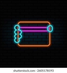 Credit Card Silhouette Icon. neon style. payment method vector pay payment security vector.
