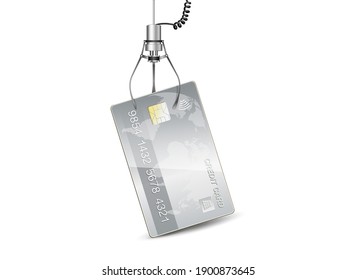 Credit Card Silver International, With Gripper Arm,
Credit Card Selection, Cashless Payments,
Vector Illustration Isolated On White Background
