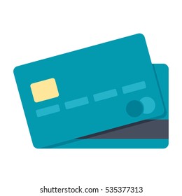 Credit card simple icon in flat style