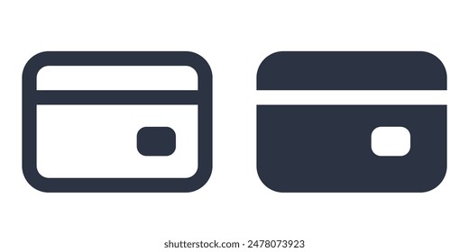 Credit card simple icons set designed in filled, outline, line and stroke style