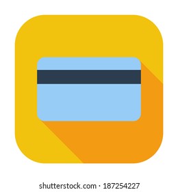 Credit card. Single flat color icon. Vector illustration.