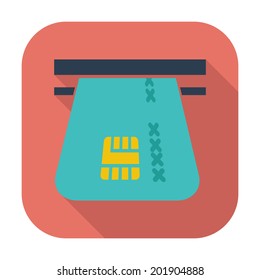 Credit card. Single flat color icon. Vector illustration.