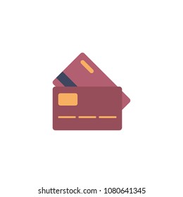 Credit card. Single flat icon on white background. Vector illustration.