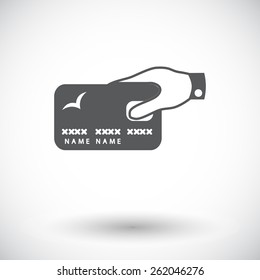 Credit card. Single flat icon on white background. Vector illustration.