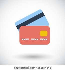 Credit card. Single flat icon on white background. Vector illustration.