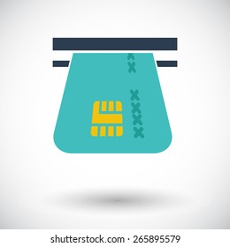 Credit card. Single flat icon on white background. Vector illustration.