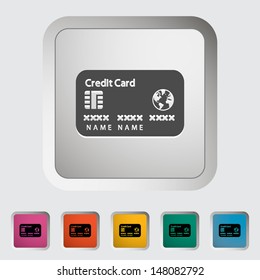 Credit card single icon. Vector illustration.