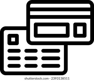 Icono de línea de vector único de tarjeta de crédito