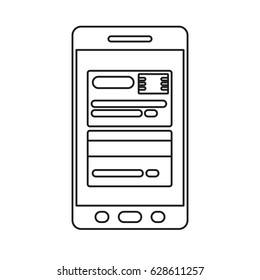 Credit card and smartphone icon. Money financial item commerce and market theme. Isolated design. Vector illustration