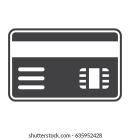 Credit card solid icon, bank and business, vector graphics, a filled pattern on a white background, eps 10.