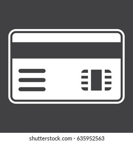 Credit card solid icon, bank and business, vector graphics, a filled pattern on a black background, eps 10.