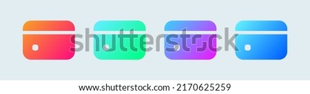 Credit card solid icon in gradient colors. Payment card vector illustration.