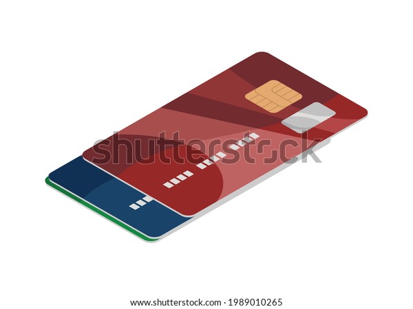 Credit Card Stack Isometric View Simple Stock Vector (Royalty Free ...