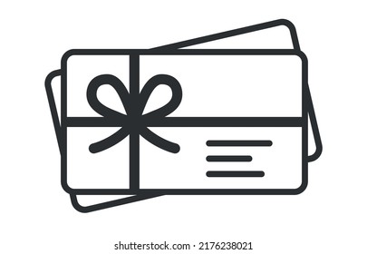 Pila de tarjetas de crédito con icono de tarjetas de regalo de cinta