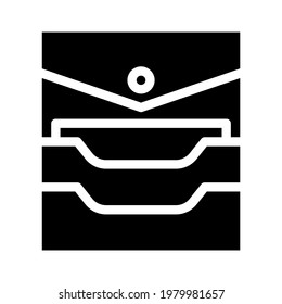 credit card storage pocket glyph icon vector. credit card storage pocket sign. isolated contour symbol black illustration