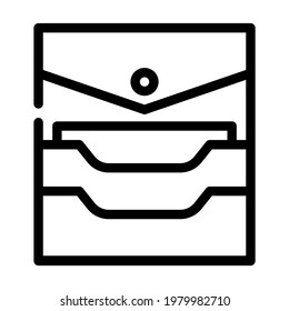 credit card storage pocket line icon vector. credit card storage pocket sign. isolated contour symbol black illustration