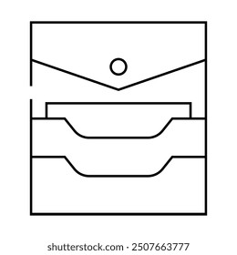 Taschenzeilensymbol-Vektor für Kreditkartenspeicher. Taschenzeichen für Kreditkartenspeicher. isoliertes Kontursymbol, schwarze Illustration