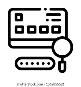 Credit Card Study Icon Vector. Outline Credit Card Study Sign. Isolated Contour Symbol Illustration