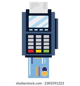 credit card swipe machine illustration isolated on white background