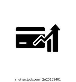 Credit Card Swipe with Upward Growth Arrow Icon