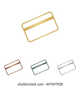 Credit card symbol for download. Metal icons on white backgound.