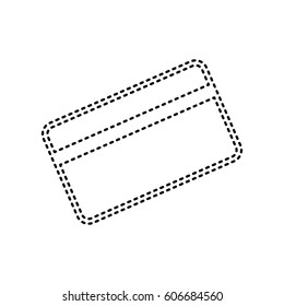 Credit card symbol for download. Vector. Black dashed icon on white background. Isolated.