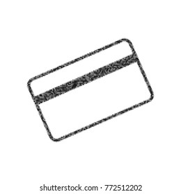 Credit card symbol for download. Vector. Black icon from many ovelapping circles with random opacity on white background. Noisy. Isolated.