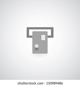 credit card symbol on gray background