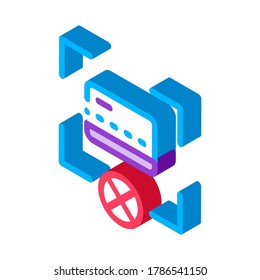 Credit Card Target Icon Vector. Isometric Credit Card Target sign. color isolated symbol illustration