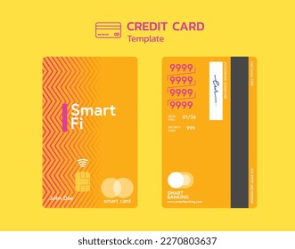 Credit Card template, Front and back side template. 