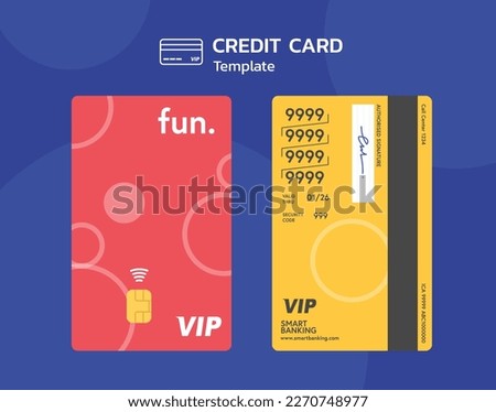 Credit Card template, Front and back side template. 