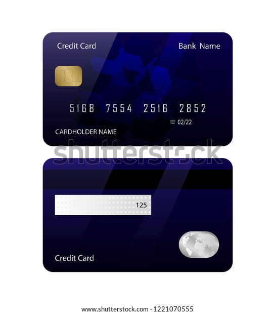 Credit Card Template Front Back Credit Stock Vector (Royalty Free ...