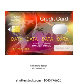 Credit card template. Gradient color background. Size increased in 2 times from original.