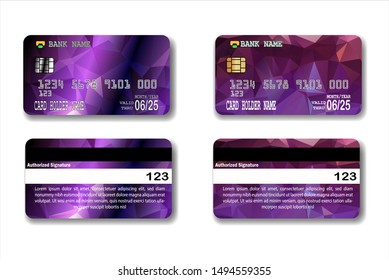 Credit Card template with low poly texture