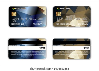 Credit Card template with low poly texture