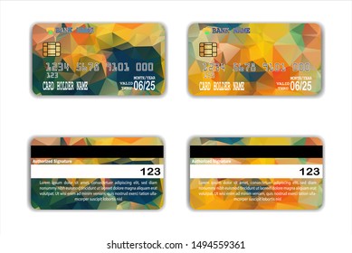 Credit Card template with low poly texture