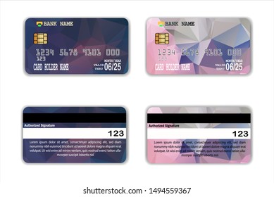 Credit Card template with low poly texture
