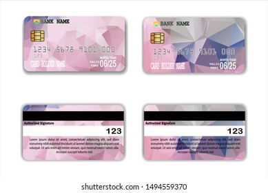 Credit Card template with low poly texture