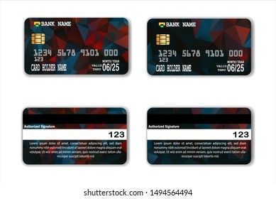 Credit Card template with low poly texture