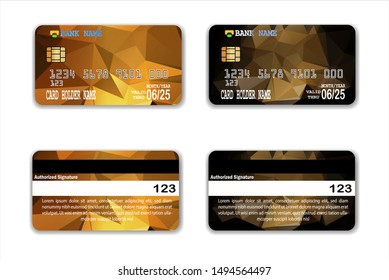 Credit Card template with low poly texture