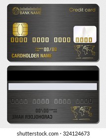 Credit Card Template With Metal Texture