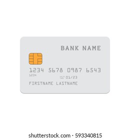 Credit card template. Vector illustration in flat style isolated on white background